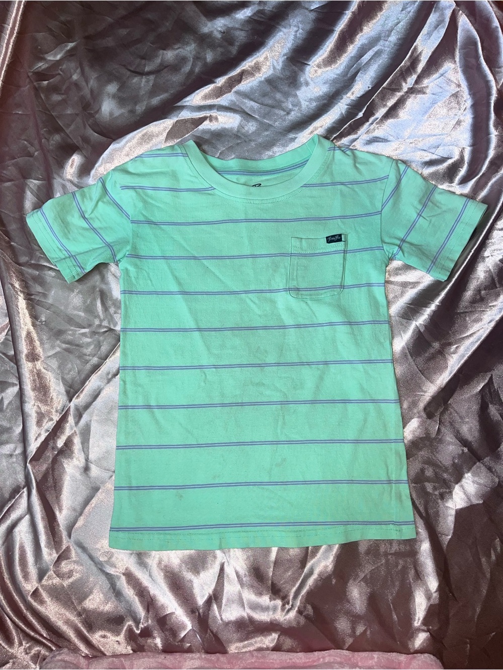 Binky Bro Mint Green Stripe Short Sleeve Pocket Tee